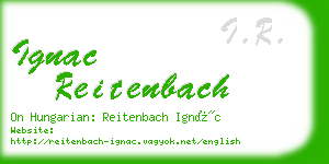 ignac reitenbach business card
